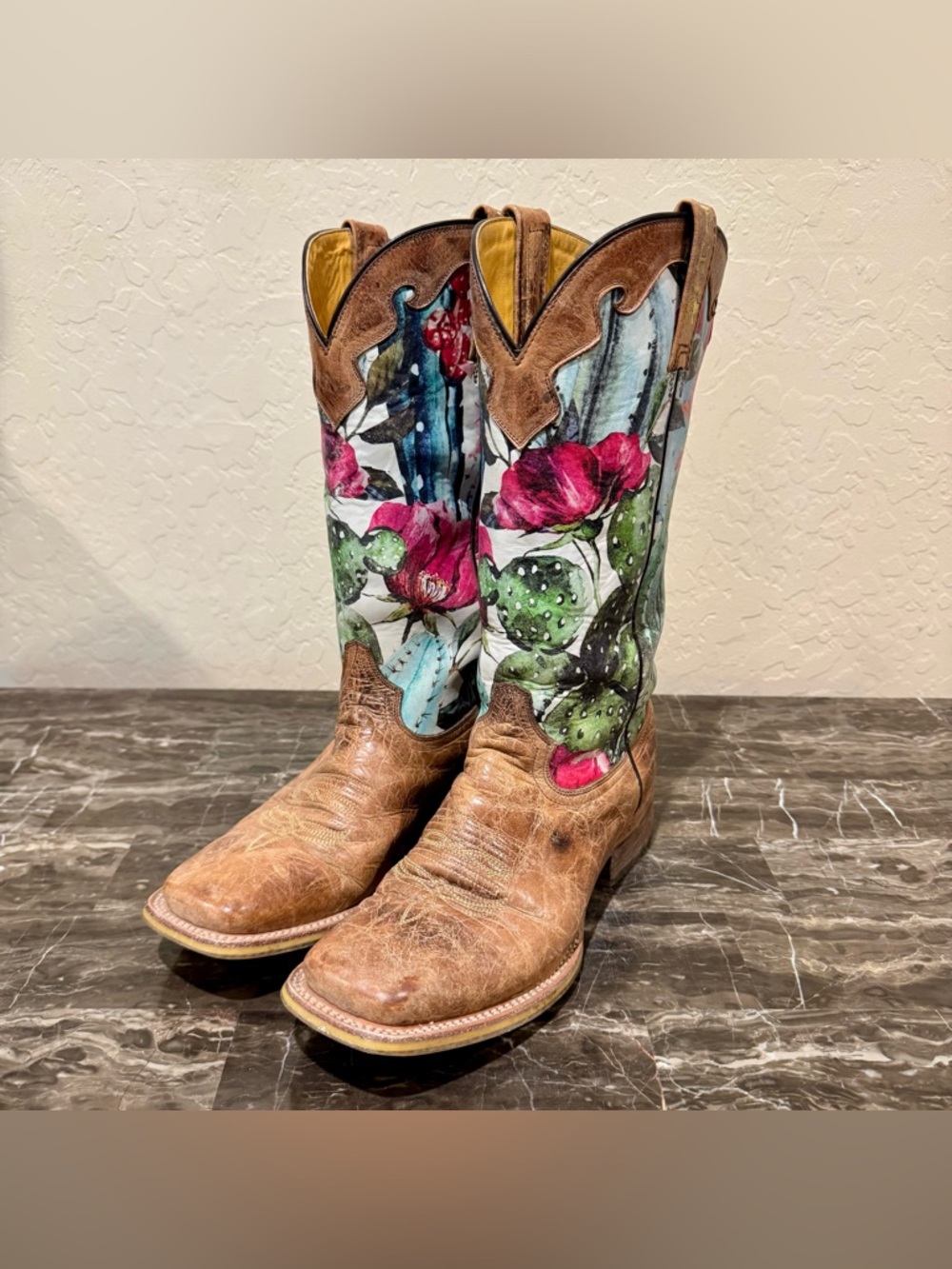 Tin Haul Cactilicious Leather Cowboy Boots